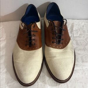 Elegant Cream and Brown Men's Derby Shoes